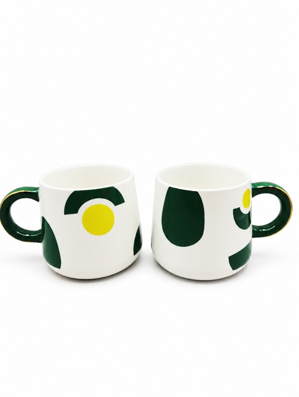Tabitha Brown Stoneware Mugs Stylized Avocado Pattern, Discontinued, Set of 2